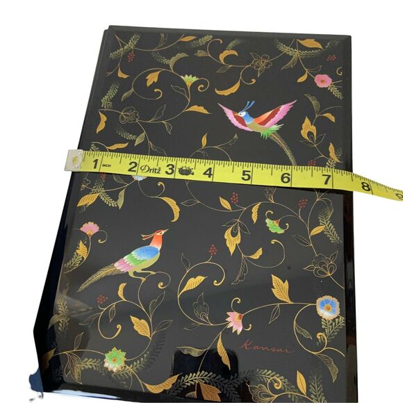 Address Book New Kansai Urushi Japanese Black Kansai Yamamoto Lacquer Floral - Picture 12 of 12